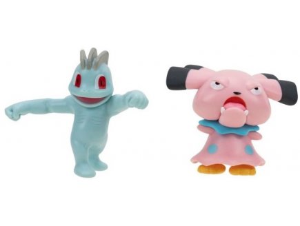 Coffret 2 pokemon battle figure machoc + snubbull - pokemon - figurine action - Bandai