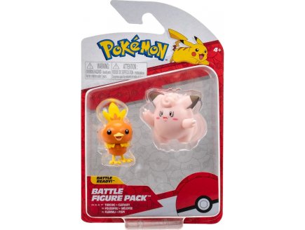 COFFRET 2 POKEMON BATTLE FIGURE MELOFEE + POUSSIFEU - POKEMON - FIGURINE ACTION - BANDAI