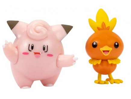 Coffret 2 pokemon battle figure melofee + poussifeu - pokemon - figurine action - Bandai