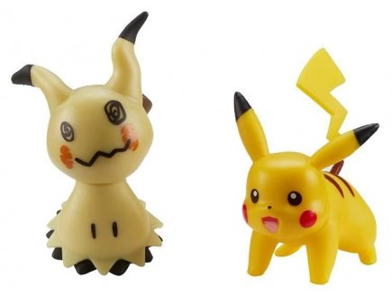 Coffret 2 pokemon battle figure mimiqui + pikachu - pokemon - figurine action - Tomy - 37057
