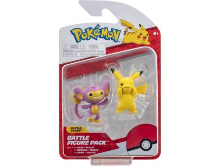 COFFRET 2 POKEMON BATTLE FIGURE PIKACHU + CAPUMAIN - POKEMON - FIGURINE ACTION - BANDAI