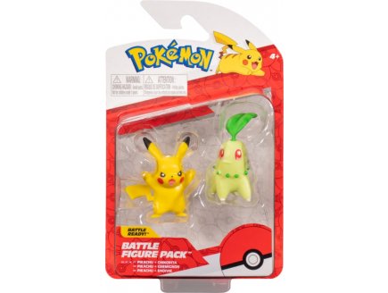 COFFRET 2 POKEMON BATTLE FIGURE PIKACHU + GERMIGNON - POKEMON - FIGURINE ACTION - BANDAI