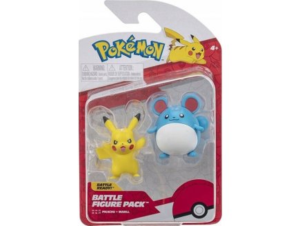 COFFRET 2 POKEMON BATTLE FIGURE PIKACHU + MARILL - POKEMON - FIGURINE ACTION - BANDAI