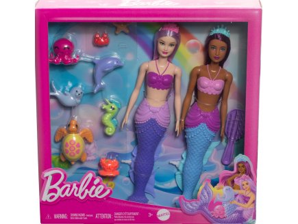 COFFRET 2 POUPEES BARBIE SIRENE + 8 ANIMAUX MARINS + 2 ACCESSOIRES - POUPEE MANNEQUIN - MATTEL - HRG71