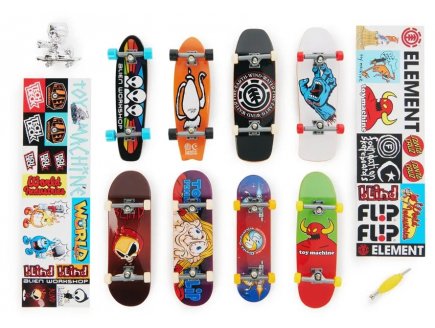 Coffret 25eme anniversaire Tech deck - 8 finger skates + 1 figurine collector - mini skates doigts
