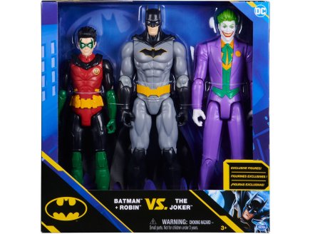 COFFRET 3 FIGURINES BATMAN 30 CM : BATMAN - ROBIN - LE JOKER - SPIN MASTER