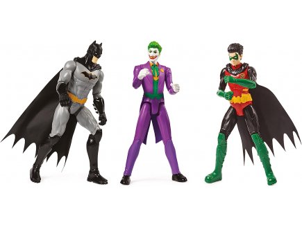 Coffret 3 figurines batman 30 cm : batman - robin - le Joker - spin master