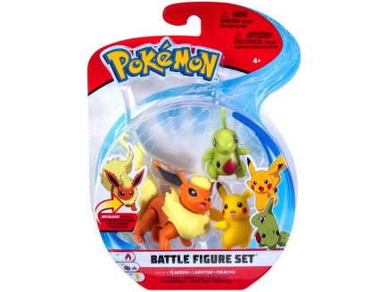 COFFRET 3 POKEMON BATTLE FIGURE PYROLI - EMBRYLEX - PIKACHU - POKEMON - FIGURINE ACTION - TOMY - 37410