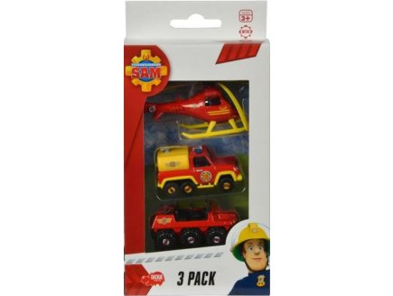 Coffret 3 vhicules en mtal Sam le Pompier : Hydrus - Pick Up Vnus - Hlicoptre Ocan - Camion - Voiture miniature - Dickie 203099629038
