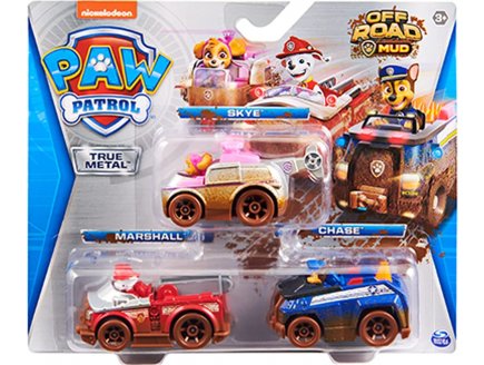COFFRET 3 VEHICULES OFF ROAD PAT PATROUILLE : MARCUS CHASE STELLA - VOITURE MINIATURE - SPIN MASTER