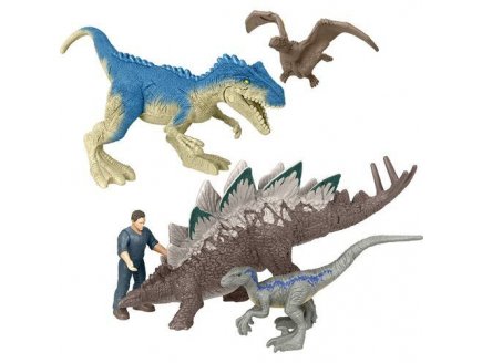 Coffret 4 dinosaures cargaison dangereuse + 1 figurine - dino - jurassic world - Mattel gwp71