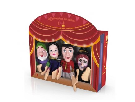 Coffret 4 Marionnettes Blanche-Neige et les 7 Nains - Contes Classiques - Jeu Imagination, Theatre enfant