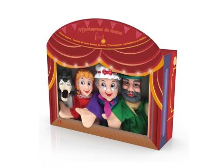 Coffret 4 Marionnettes Le Petit Chaperon Rouge - Contes Classiques - Jeu Imagination, Theatre enfant