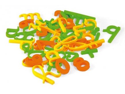 Coffret 50 lettres cursives, chiffres et signes magnetiques - Jeujura - 8975 - accessoires tableau