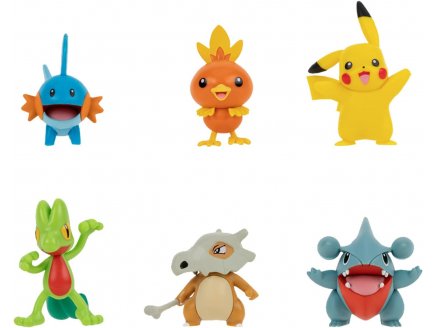 Coffret 6 Pokemon battle figure arcko - poussifeu - gobou - pikachu - griknot - osselait - pokemon - figurine action