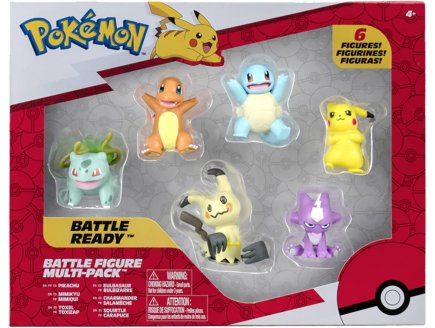 COFFRET 6 POKEMON BATTLE FIGURE SALAMECHE - BULBIZARRE - CARAPUCE - PIKACHU - MIMIQUI - TOXIZAP - POKEMON - FIGURINE ACTION