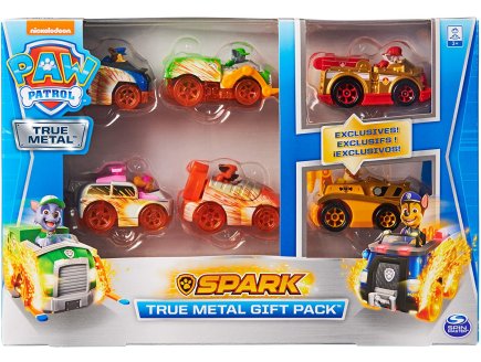 COFFRET 6 VEHICULES SPARK EN METAL PAT PATROUILLE : MARCUS CHASE STELLA RUBEN ZUMA ROCKY - VOITURE MINIATURE - SPIN MASTER 20127747