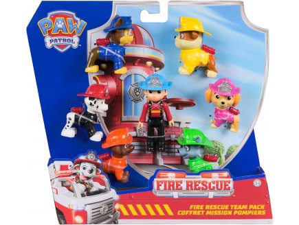 Coffret 7 figurines Pat Patrouille Fire Rescue : Ryder Marcus Chase Stella Ruben Zuma Rocky - Spin master 20511962
