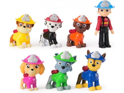 Coffret 7 figurines Pat Patrouille Fire Rescue : Ryder Marcus Chase Stella Ruben Zuma Rocky - Spin master 20511962