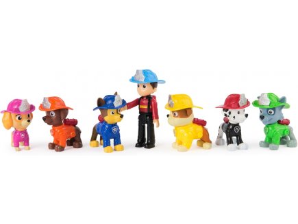 Coffret 7 figurines Pat Patrouille Fire Rescue : Ryder Marcus Chase Stella Ruben Zuma Rocky - Spin master 20511962