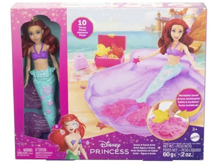 COFFRET ARIEL A LA PLAGE : PISCINE ET SABLE A MODELER - DISNEY PRINCESS - MATTEL - HWB39