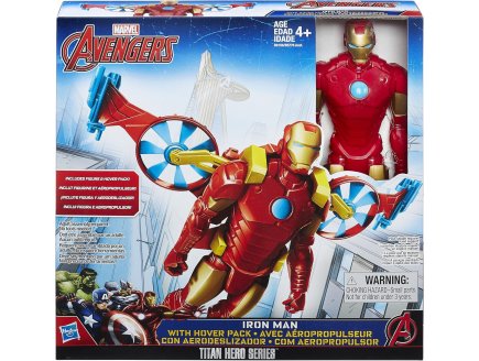 COFFRET AVENGERS : IRON MAN AVEC AERORROPULSEUR - FIGURINE 30 CM + 4 ACCESSOIRES - PERSONNAGE MARVEL - HASBRO B6156