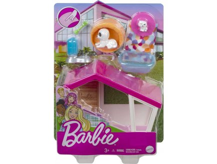 COFFRET BARBIE : 2 CHIENS + NICHE + ACCESSOIRES - MATTEL - GRG78 - ACCESSOIRES POUPEE