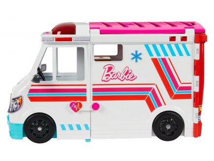Coffret barbie ambulance et clinique - vehicule medical 2 en 1 - mattel - hkt79