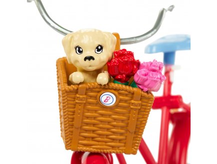 Coffret barbie bicyclette v?lo glamour et poup?e mannequin + 10 accessoires - Mattel - hwj00