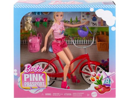 COFFRET BARBIE BICYCLETTE VELO GLAMOUR ET POUPEE MANNEQUIN + 10 ACCESSOIRES - MATTEL - HWJ00