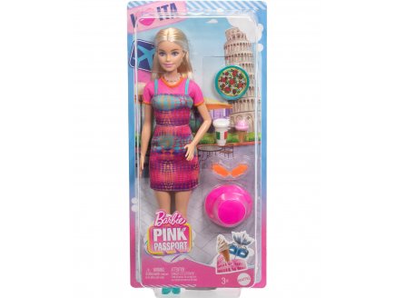 Coffret Barbie Blonde vacances en Italie 5 pièces - Poupée mannequin - Mattel HWH97
