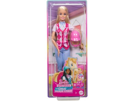 COFFRET BARBIE CAVALIERE POUPEE BARBIE BLONDE + ACCESSOIRES - COLLECTION CENTRE EQUESTRE - POUPEE MANNEQUIN - MATTEL - HXJ38