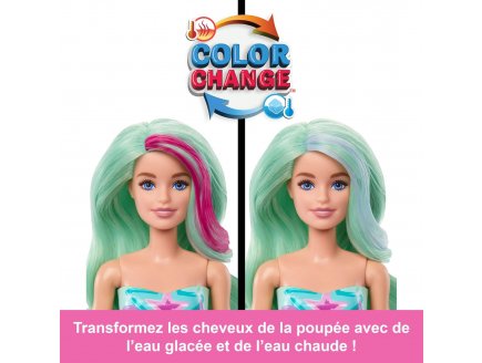 Coffret Barbie Color Reveal : Poup�e Sir�ne + accessoires avec 6 surprises - Poup�e Mannequin - Mattel - HRK12