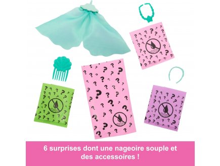 Coffret Barbie Color Reveal : Poup�e Sir�ne + accessoires avec 6 surprises - Poup�e Mannequin - Mattel - HRK12