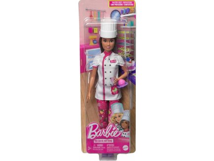 Coffret Barbie Cuisine : Poup�e Barbie Cheffe p�tissi�re avec 2 accessoires - Poup�e mannequin - Mattel - HKT67