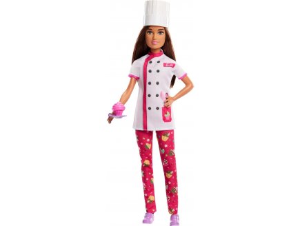 Coffret Barbie Cuisine : Poup�e Barbie Cheffe p�tissi�re avec 2 accessoires - Poup�e mannequin - Mattel - HKT67