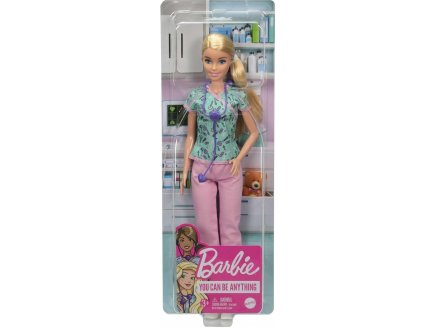 Coffret Barbie Docteur : Poup�e Barbie infirmi�re + accessoire - Poup�e mannequin blonde - Mattel - GTW39
