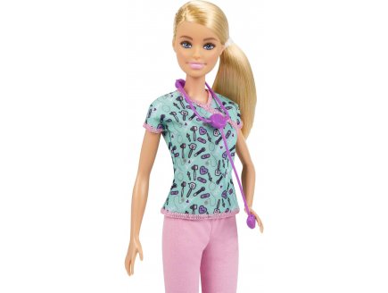 Coffret Barbie Docteur : Poup�e Barbie infirmi�re + accessoire - Poup�e mannequin blonde - Mattel - GTW39