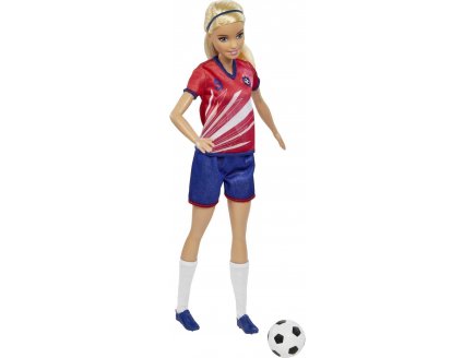 Coffret Barbie Footballeuse avec ballon de foot - Poupée mannequin Sport Football - Mattel HCN17