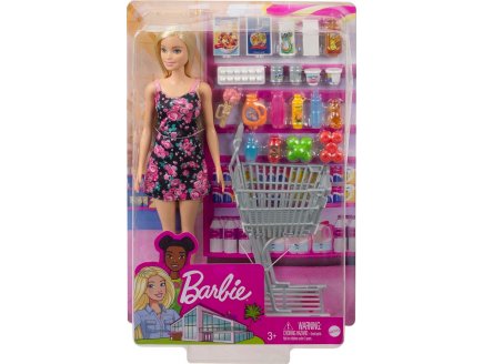 COFFRET BARBIE LE SUPERMARCHE AVEC POUPEE BARBIE + ACCESSOIRES - 21 PIECES - POUPEE MANNEQUIN - MATTEL - GTK94