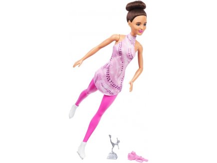 Coffret Barbie Patineuse Artistique : Poup�e Barbie et 2 accessoires - Patinage - Poup�e mannequin - Mattel - HRG37
