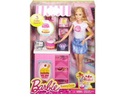 COFFRET BARBIE PATISSERIE - POUPEE + BOUTIQUE - MATTEL - DMC35