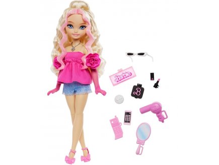 Coffret Barbie Poup�e Blonde ondul�s Malibu �quipe de R�ve + 11 accessoires - Poup�e Mannequin - Mattel - HYC21