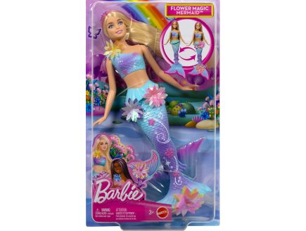 Coffret Barbie : Poup�e Blonde Sir�ne Fleurs Magique - Poup�e Mannequin - Mattel - JDM72