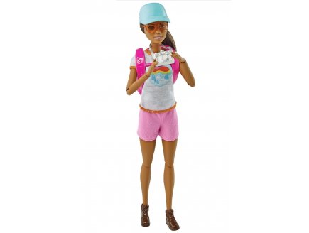 Coffret Barbie Randonnée avec sac à dos et chien - 10 pièces - Poupée mannequin vacance et loisir - Mattel HNC39