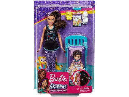 COFFRET BARBIE SKIPPER BABYSITTER AVEC LIT - MATTEL - GHV88 - POUPEES ET ACCESSOIRES