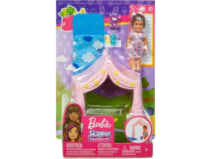 COFFRET BARBIE SKIPPER BABYSITTER NUIT SOUS LA TENTE - MATTEL - FXG97 - ACCESSOIRES