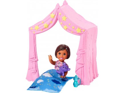 Coffret barbie skipper babysitter nuit sous la tente - Mattel - fxg97 - accessoires