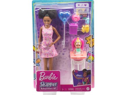 COFFRET BARBIE SKIPPER NOIR BABYSITTER ANNIVERSAIRE - MATTEL - GRP41 - POUPEES ET ACCESSOIRES