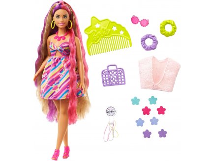 Coffret barbie ultra chevelure plantureuse + 16 accessoires - Mattel - hcm89 - poupees et accessoires